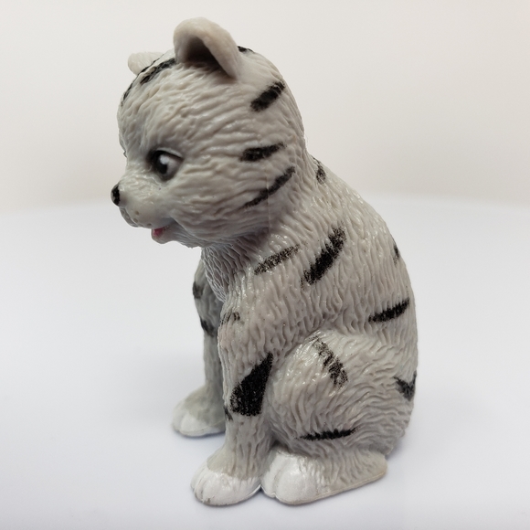 Kitty Kitten Cat Gray with Black Stripes Toy Figure - Picture 8 of 16